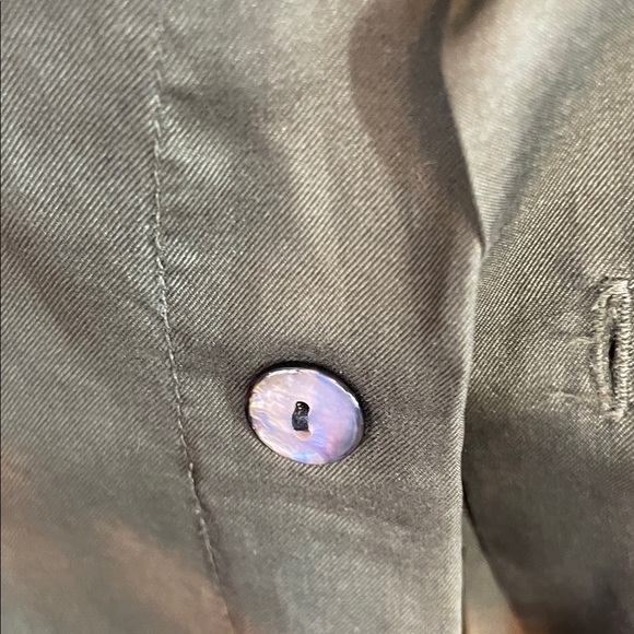 VNTG JT Beckett 100% Silk Button Down Shirt – Olive Green Long Sleeve Size L - Picture 5 of 13